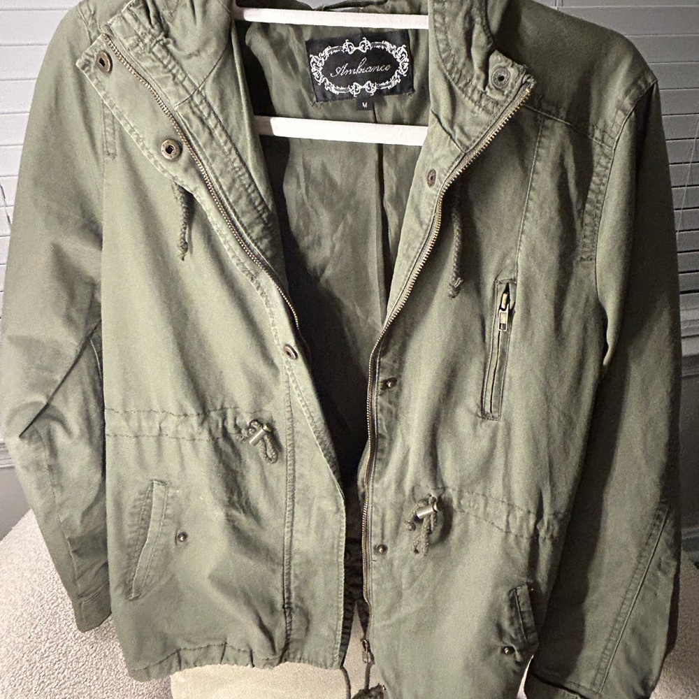 Army green utility jacket
